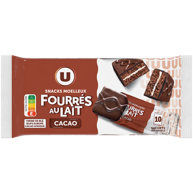 Gâteau Moelleux cacao fourrés au lait 390g