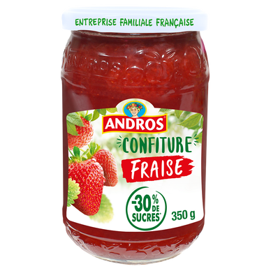 Confiture allégée de fraises ANDROS, 350g