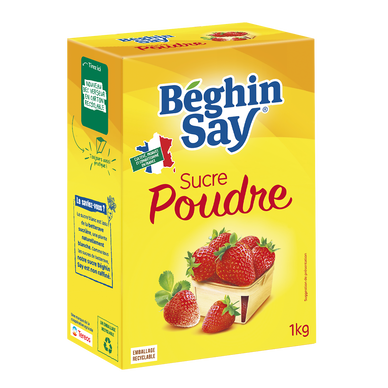 Sucre en poudre BEGHIN SAY, bec verseur de 1kg