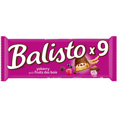 Barre chocolatée fruits des bois BALISTO, x9, 167g