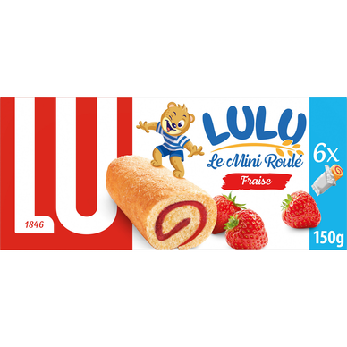 Gâteaux fourrés à la fraise mini roulés LU - Paquet de 150g