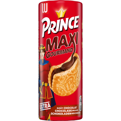 Biscuits fourrés au chocolat Maxi Gourmand PRINCE, paquet de 250g