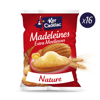 Madeleines Extra Moelleuses Nature KER CADELAC - x16 sachets - 400g