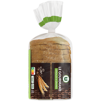 Pain de mie gourmand céréales  tranches épaisses 500g