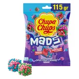 Sucettes au goût fruits rouges CHUPA CHUPS Mads, sachet 115g