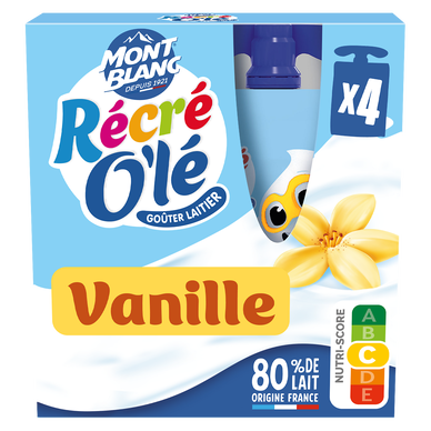 Goûter laitier Gourdes Saveur Vanille RÉCRÉ O'LÉ 4x85g