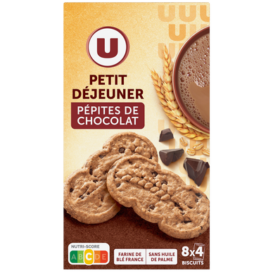 Biscuits Petit déjeuner au pépites de chocolat paquet de 400g