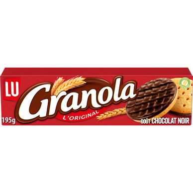 Biscuits sablés nappés au chocolat noir GRANOLA, paquet de 195g