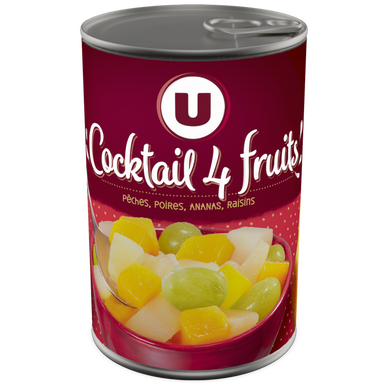 Cocktail 4 fruits au sirop léger boîte 1/2 250g