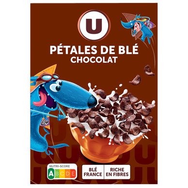 Céréales pétales blé goût chocolat - paquet de 375g