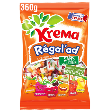 Bonbons Regal'Ad Assortiment fruits KREMA - Sachet de 360g