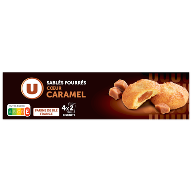 Biscuits sablés pur beurre fourré au caramel  paquet de 100g