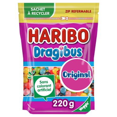 Confiserie dragéifiée dragibus HARIBO doypack 220g