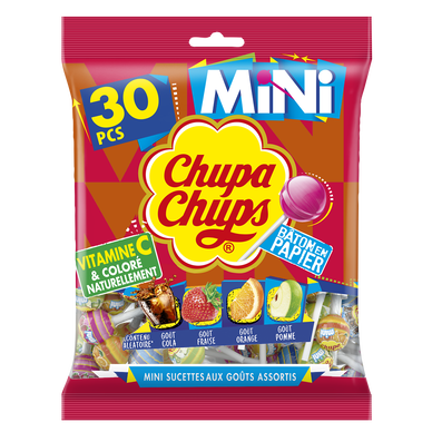 Mini sucettes aux goûts assortis CHUPA CHUPS, 180g