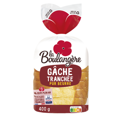 Gâche pur beurre tranchée LA BOULANGERE, 400g
