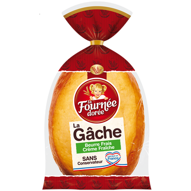 Gâche au beurre frais LA FOURNEE DOREE, 500g