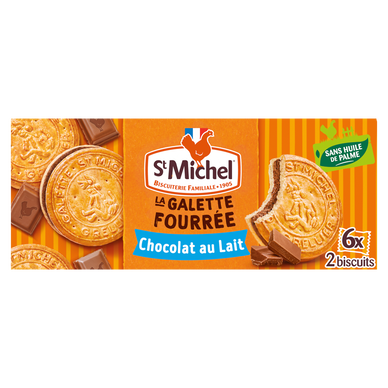 Galettes fourrées chocolat au lait - ST MICHEL - 6x2 biscuits - 240g