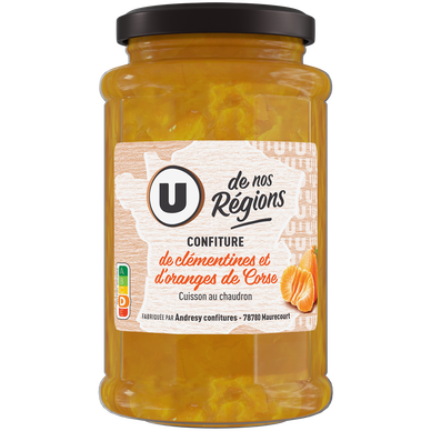 Confiture de clémentine et d'orange récoltées en Corse pot de 315g