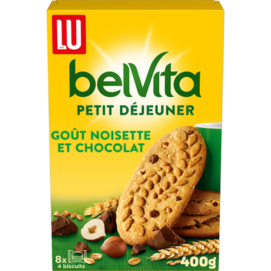 Biscuits chocolat et noisette BELVITA - Paquet de 400g