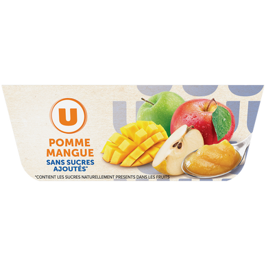 Coupelles compote pomme mangue sans sucre ajouté, 4x100g