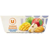 Coupelles compote pomme mangue sans sucre ajouté, U 4x100g