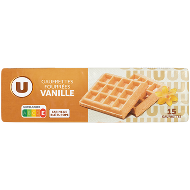 Gaufrettes fourrées saveur vanille  paquet de 110g