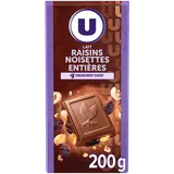 Chocolat au lait extra raisins et noisettes  Tablette de 200g