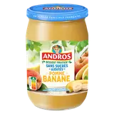 Dessert fruitier sans sucres ajoutés pomme banane ANDRO, bocal 650g