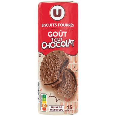 Gâteaux Fourrés ronds goût tout chocolat 300g