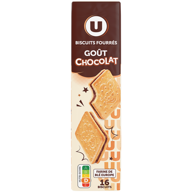 Biscuits fourrés carrés au chocolat - x 16 - Paquet de 295g