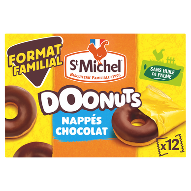 Gâteaux Donuts nappés chocolat - ST MICHEL - x12 - 360g