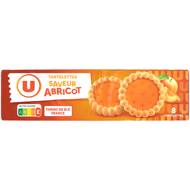 Tartelettes rondes saveur abricot, x8 150g