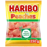 Bonbon Confiserie gélifiée arômatisée peaches HARIBO, sachet de 250g