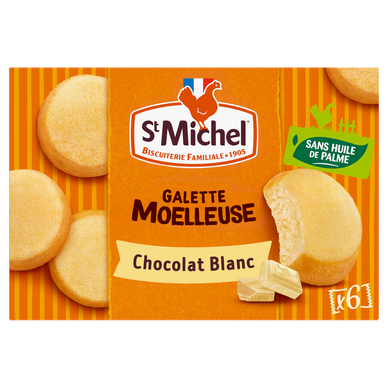 Galettes Moelleuses chocolat blanc - ST MICHEL - x6 - 180g