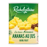 Ananas en morceaux au jus ROCHEFONTAINE, boîte 3/4, 340g