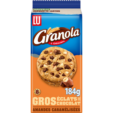 Cookies aux gros éclats chocolat et amandes caramélisées GRANOLA LU -184g