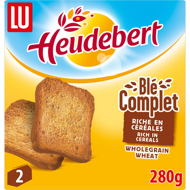 Biscottes Blé complet HEUDEBERT - Paquet de 32 tranches - 280g