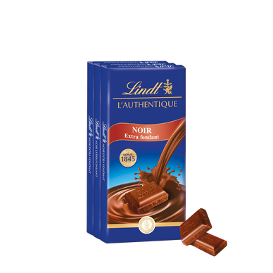 Chocolat noir extra fondant maître chocolatier LINDT 3x100g