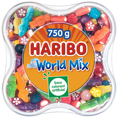 Assortiment de bonbons world mix HARIBO, boîte de 750g