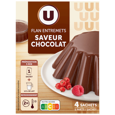 Préparation Entremets pour flan chocolat, 4 doses, 232g