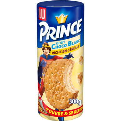 Biscuits fourrés au chocolat blanc PRINCE LU - Paquet de 300g