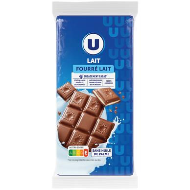 Chocolat au lait fourré lait  2 Tablettes de 100g