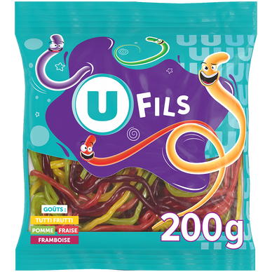 Bonbons fils lisses gélifiés  200g