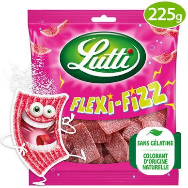 Bonbons Flexi-Fizz à la fraise LUTTI - Sachet de 225g