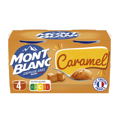 Crème dessert Coupelles Caramel MONT BLANC, 4x125g