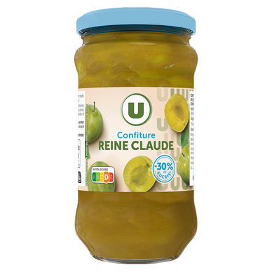 Confiture de reines Claude allégée  bocal de 335g