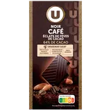 Chocolat noir café éclats fèves de cacao dégustation  Tablette de 100g