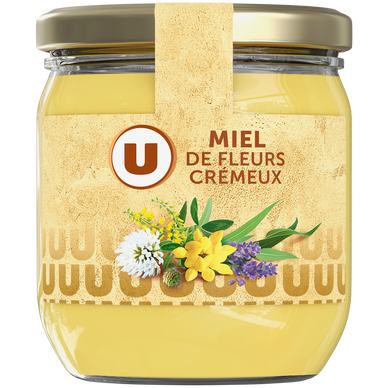 Miel crémeux Mille fleurs  pot en verre de 500g