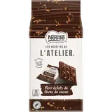 Carrés chocolat noir éclats fèves cacao NESTLE L'ATELIER - Sachet de 176g
