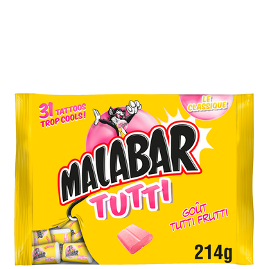 Chewing gum Tutti Frutti MALABAR - Sachet de 214g